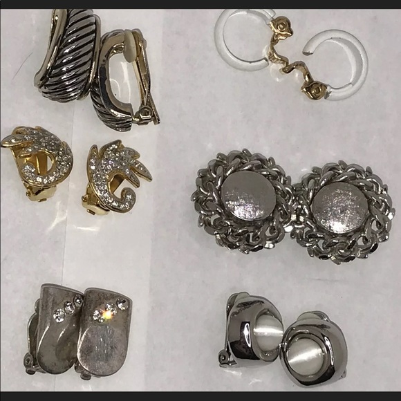 Vintage Clip On Earrings bundle 6 Pairs All good - Picture 6 of 11